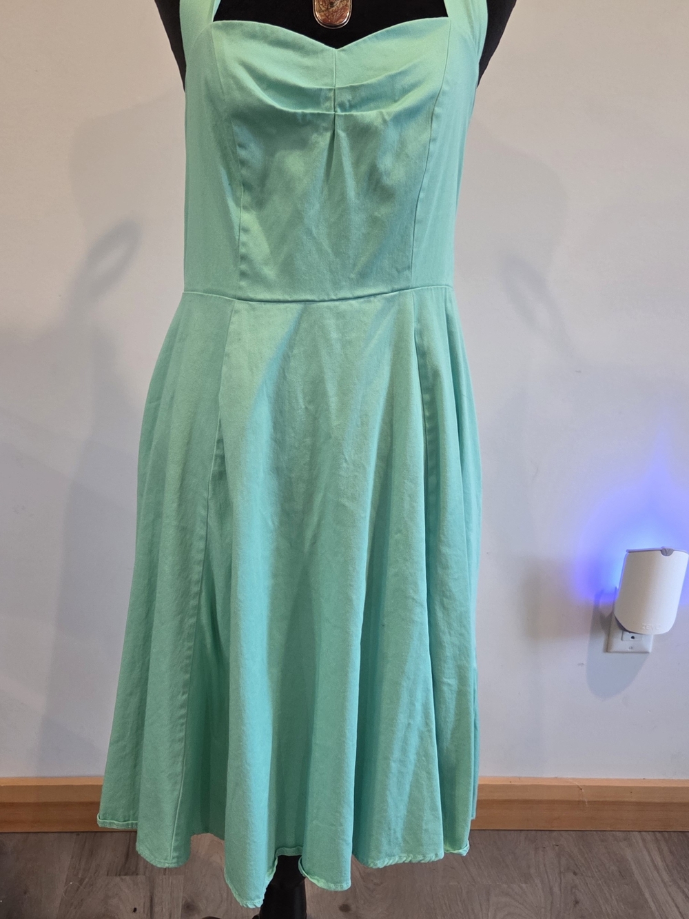 Jolie Mint Green Midi Halter Dress